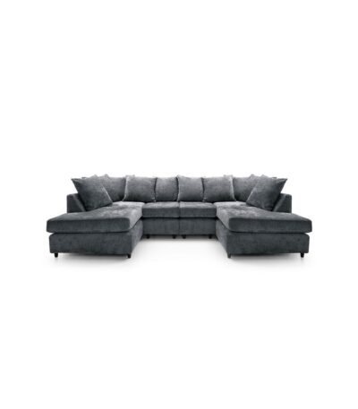 Dark grey Harriet Crushed Chenille U-Shape Sofa 1st image