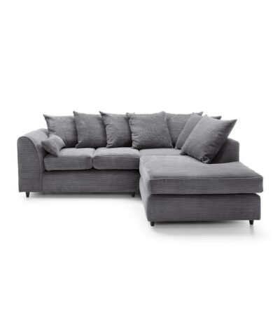 Jumbo Cord Corner Sofa grey color