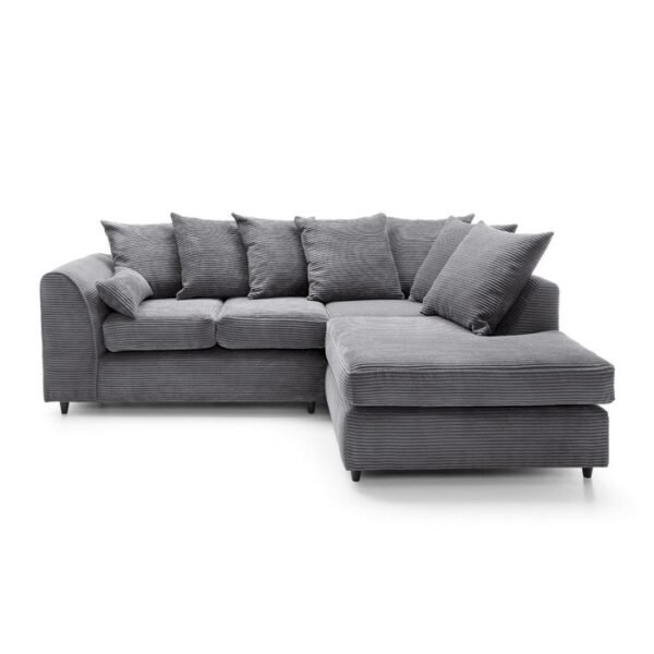 Jumbo Cord Corner Sofa grey color