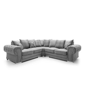 VERONA CHENILLE CORNER SOFA grey color at midland furnitures
