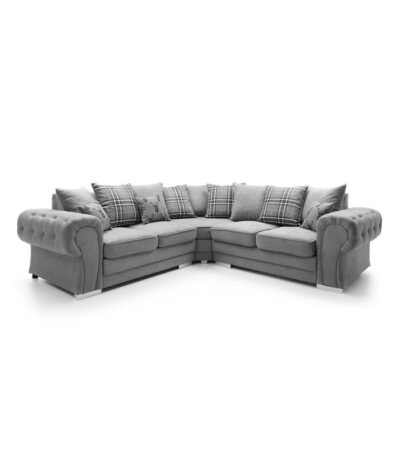 VERONA CHENILLE CORNER SOFA grey color at midland furnitures