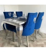 Louise Marble Dining Table in Blue – Stylish, durable, and perfect for contemporary dining spaces