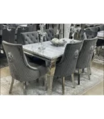 Louise Marble Dining Table in Grey – Modern, durable, and perfect for contemporary dining spaces
