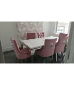 Louise Pink Marble Dining Table – Stylish, durable, and perfect for modern dining spaces