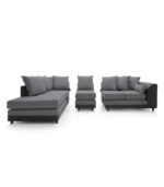 Large Darcy Leather + Fabric 5 Seater Corner Sofa - Image 2