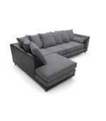 Large Darcy Leather + Fabric 5 Seater Corner Sofa - Image 5