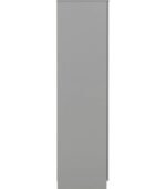 Compact grey 2-door assembled wardrobe with clean lines
