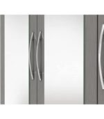 Grey 4-door wardrobe with 2 drawers, fully assembled