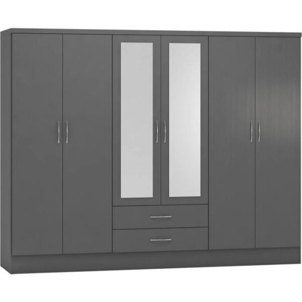 6 Door + 2 Drawer Assembled Wardrobe