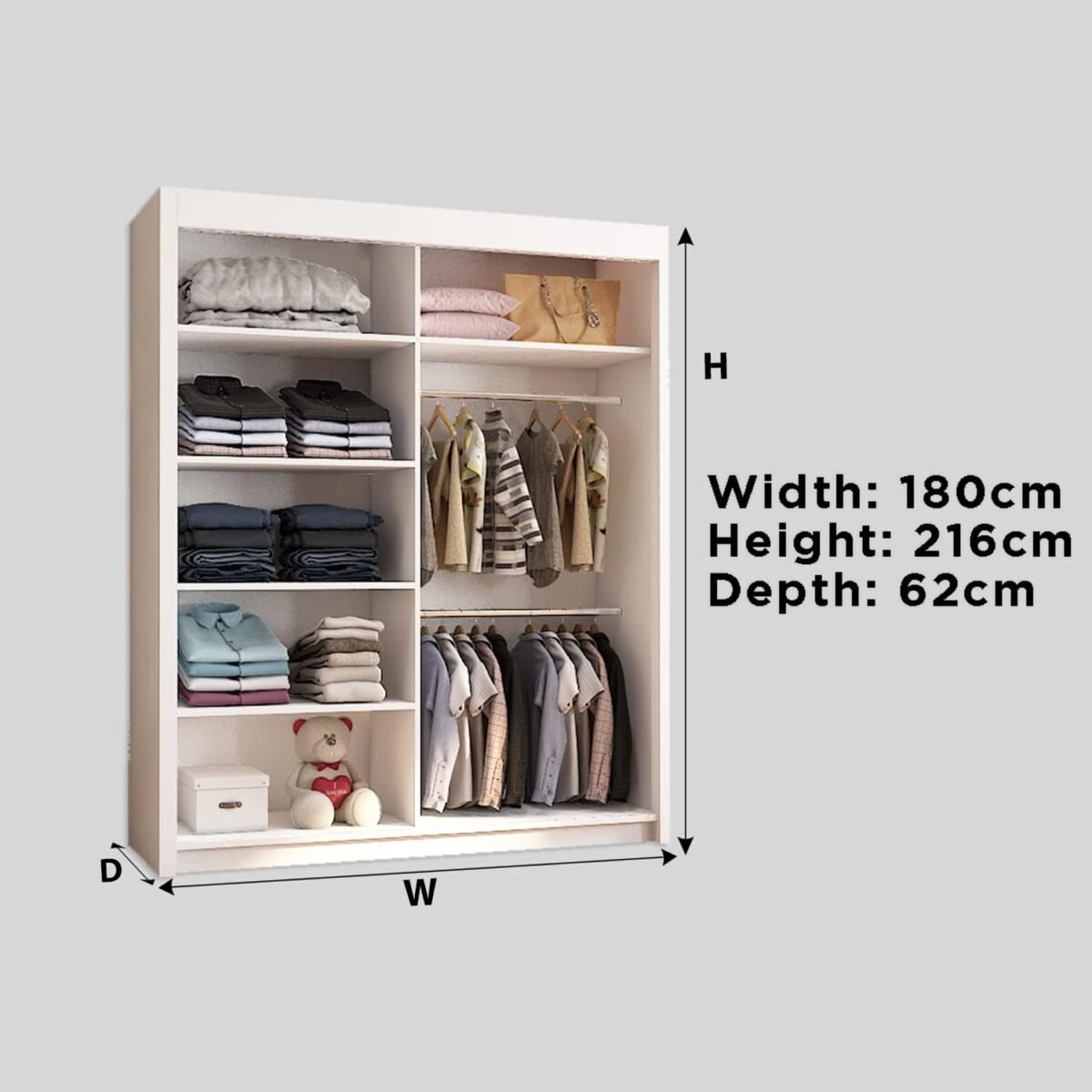 California Wardrobe 180cm - Image 2
